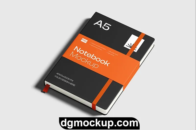 A5 Notebook Diary Business Meeting Stationery Free Mockup Template Preview