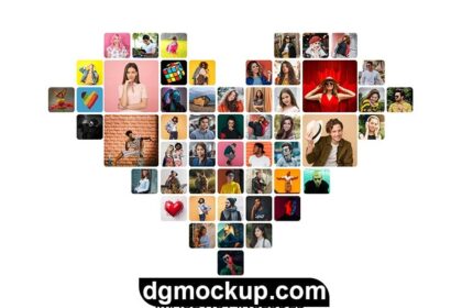 Customizable Heart Love Frame Free PSD Template for Download Preview
