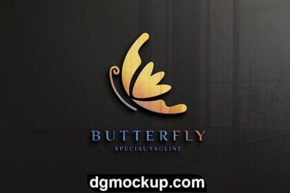 Embossed Logo Mockup on Black Wall - Free PSD Preview