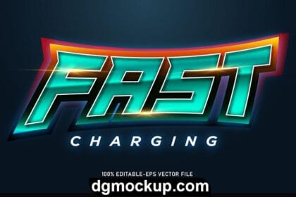 FAST CHARGING TEXT EFFECT Free Vector Preview