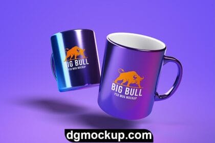 Floating Chrome Cup Mockup Design Free PSD Mockup Templates Preview