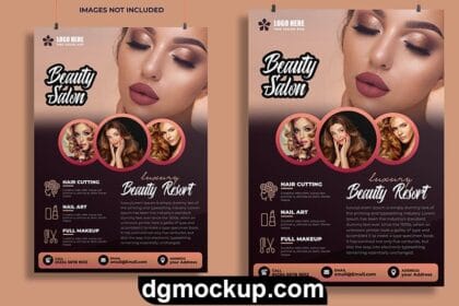 Free PSD Beauty Salon Makeup Concept Flyer Template Preview