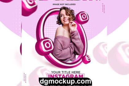 Free PSD Instagram Poster and Square Banner with 3D Rendering Elements Preview