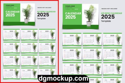 Free PSD Mockup Desk Calendar 2025 Preview