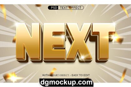 Free PSD NEXT Text Effect with 3D Style Preview