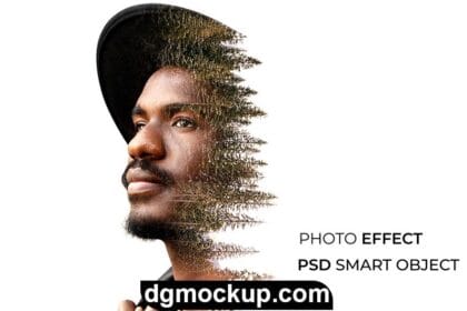 Free PSD Person with Double Exposure Photo Effect Mockup Preview