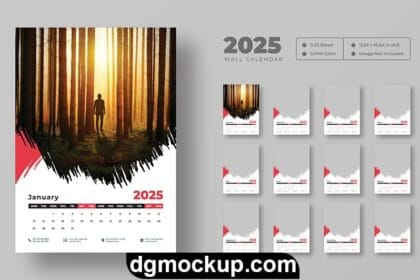 Free PSD Template 2025 Corporate Business Wall Calendar Preview