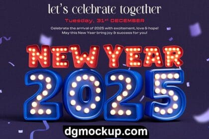 Happy New Year 2025 Celebrations Banner Design Free PSD Template Preview