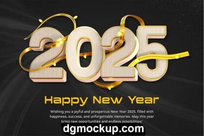 Happy New Year 2025 Poster Text Effect Free PSD Template Preview