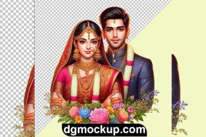 Indian Couple Wedding Free PSD for Indian Wedding Card Preview