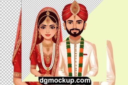 Indian Wedding Bride Groom Free PSD Template Preview