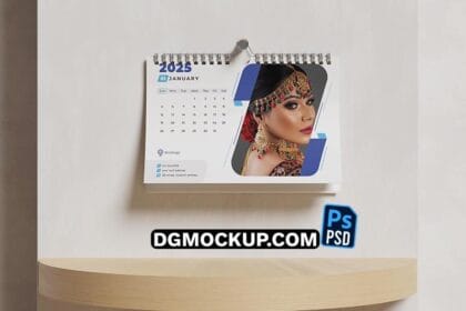 Latest Wall Calendar Mockup PSD Free Download Preview