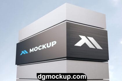 Logo Mockup Sign Building Free PSD Template Preview