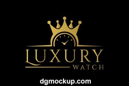 Luxury Watch Logo Design Free PSD Mockup Preview