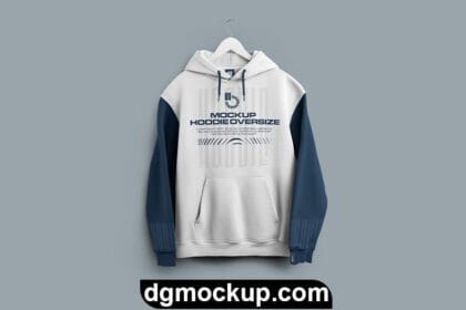Oversize Hoodie Mockup (Front View) - Free PSD Template Preview