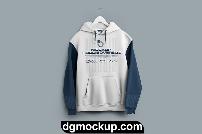 Oversize Hoodie Mockup (Front View) - Free PSD Template Preview