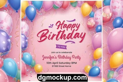 PSD Birthday Invitation Poster Design Template – Free Download Preview