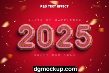 PSD Happy New Year 2025 Text Effect Free HD Template for Download Preview