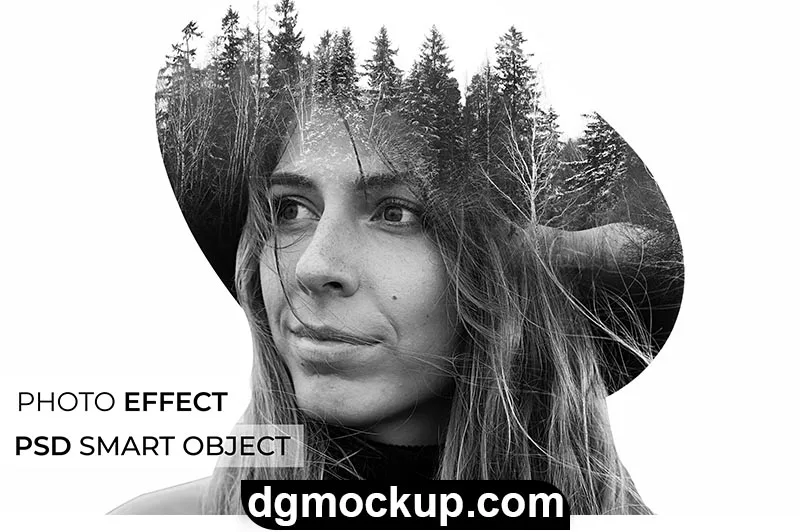 Person with Double Exposure Effect Free PSD Mockup Preview
