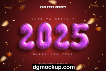 Professional Happy New Year 2025 Text Effect Designs - Free PSD Preview