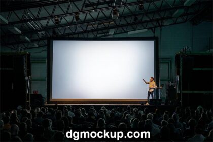 Projector Display Screen Free PSD Mockup Preview