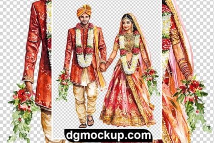 South Indian Wedding Couple Free PSD for Wedding Card Preview