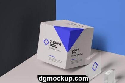 Square Box Packaging Free PSD Mockup Preview