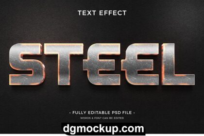 Stylish Metal Text Effect Free PSD Template Preview