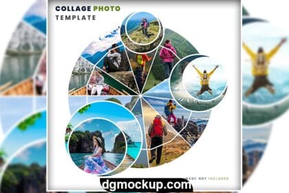 Travel Photography Album Photo Collage in Modern Style Free PSD Template Preview