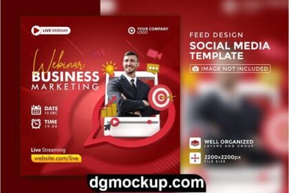 Webinar Business Marketing Instagram Post Banner – Free PSD Template Preview
