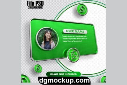 WhatsApp Profile 3D Rendering Banner Free PSD Template Preview