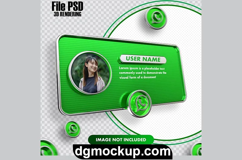 WhatsApp Profile 3D Rendering Banner Free PSD Template Preview