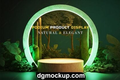 Wood Podium Stage Display Mockup for Product Presentation - Free PSD Preview