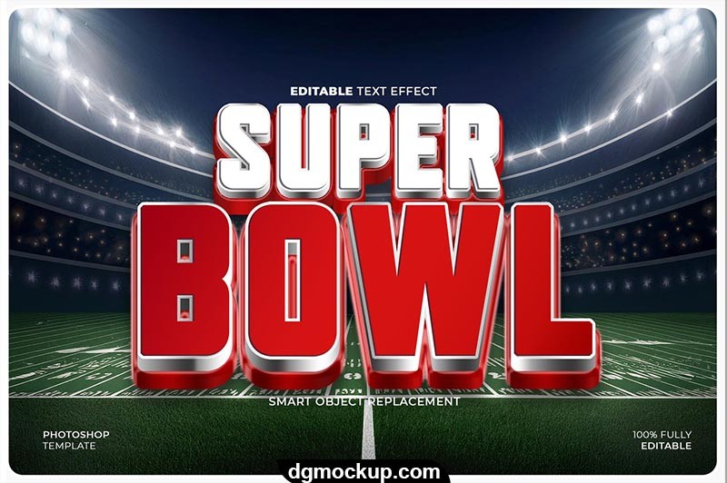 Super Bowl Text Effect Editable PSD Template Free DG MOCKUP