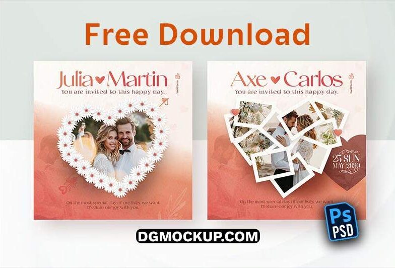 4 Instagram Templates for Wedding Events – Free PSD Pack 02