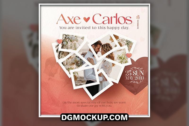 Editable Wedding Instagram Post PSD Free Download Preview