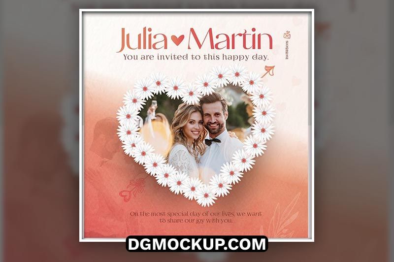 Free Editable Wedding Instagram Post PSD Template Preview