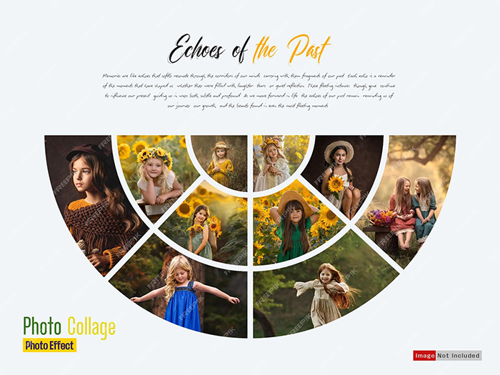 Elegant Photo Collage Frames Photo Effect Free PSD