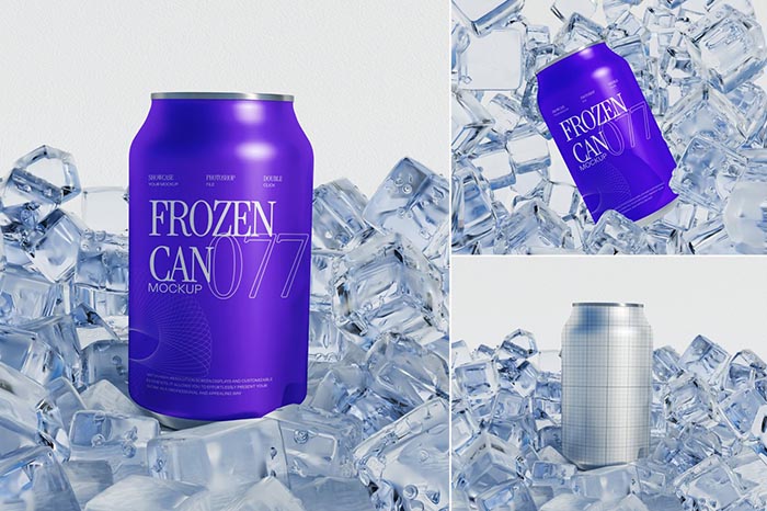 Frozen Can PSD Mockups