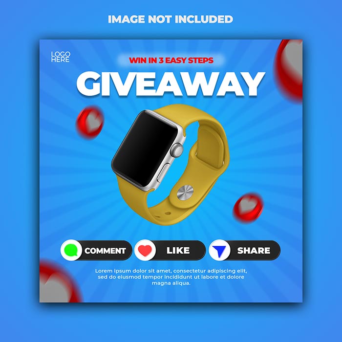 Giveaway Product Promotion Social Media Banner Free PSD