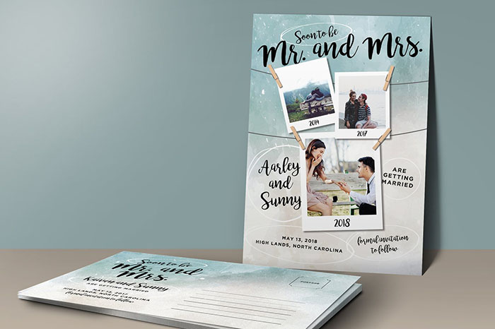 Save the Date Postcard PSD Template