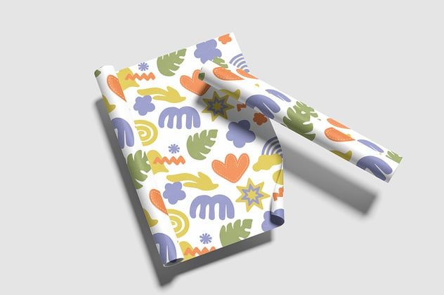  Four Wrapping Paper Free PSD Mockup