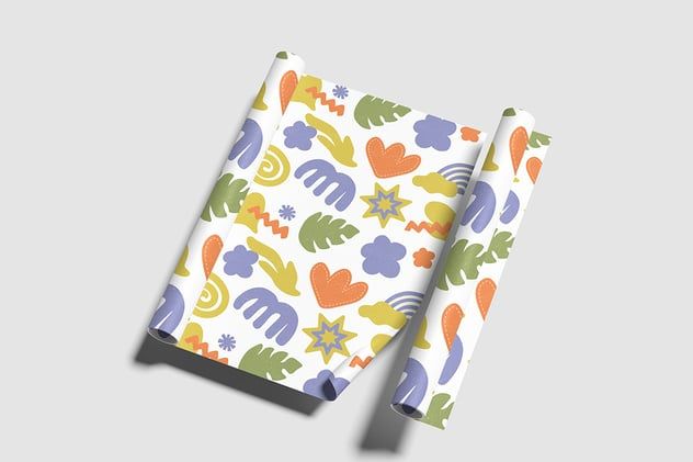  Four Wrapping Paper Free PSD Mockup