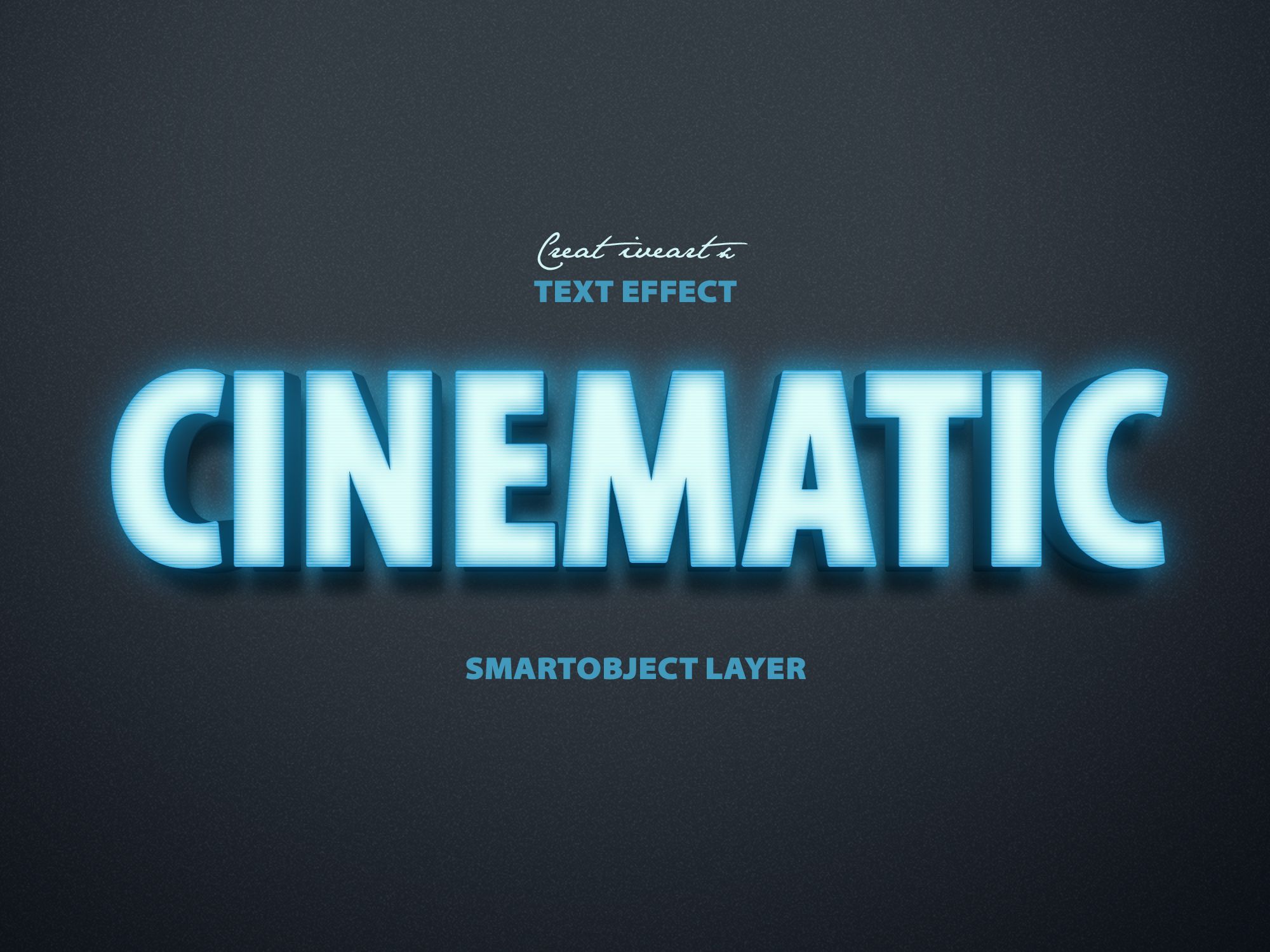 Editable Cinematic Blue Neon Light Free PSD Template
