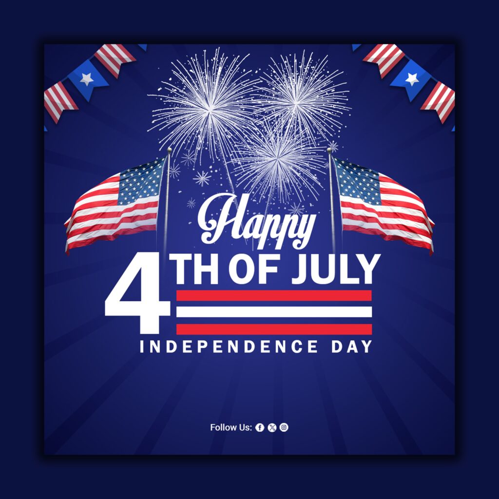 July 4th Fireworks Poster PSD – Independence Day Special