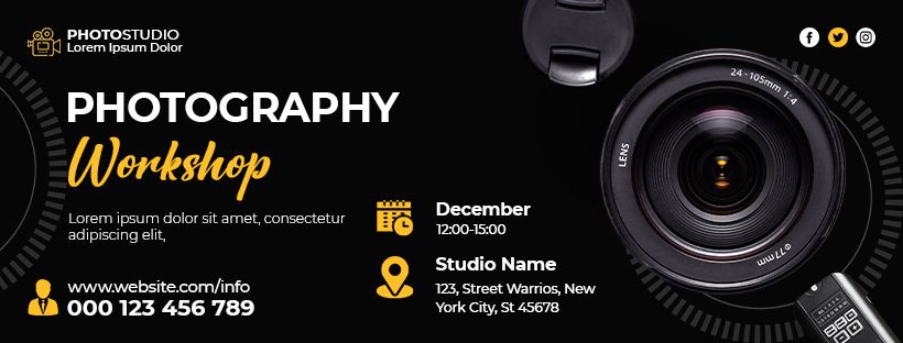 dgmockup.com Free PSD Landing Page Photography Workshop Template