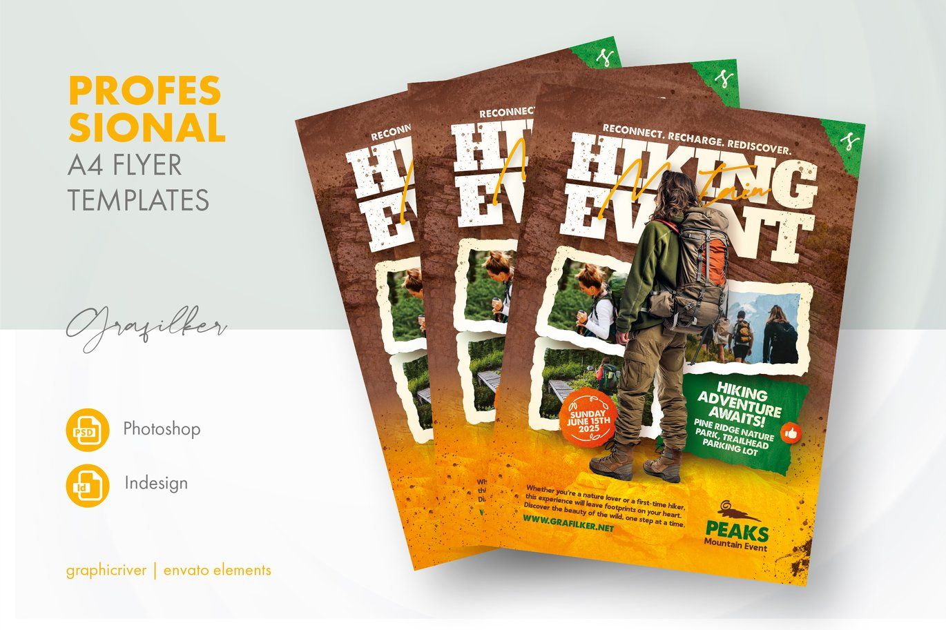 Hiking Event Flyer Free PSD Templates - DG MOCKUP