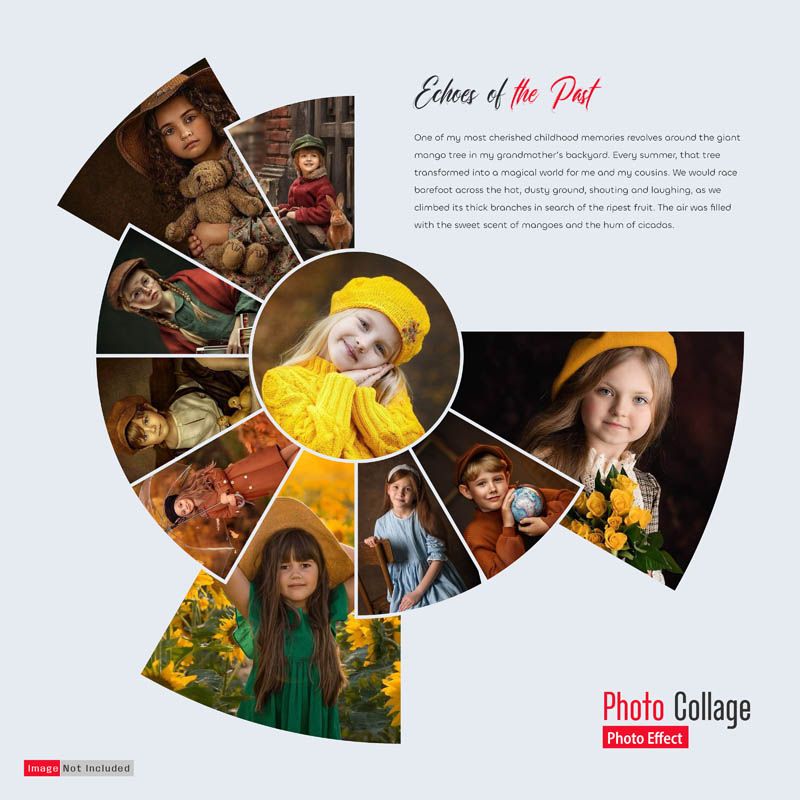 Artistic Circle Photo Collage Photoshop Collage Template Free