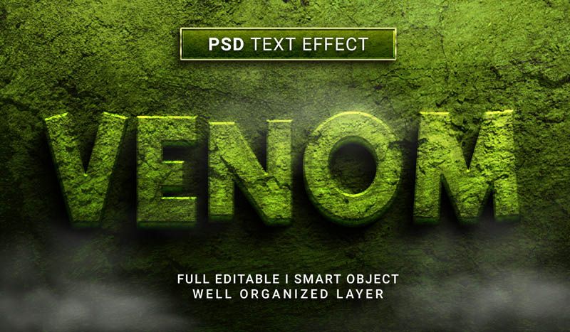 Cinematic Rock & Stone Photoshop Text Effect PSD Free