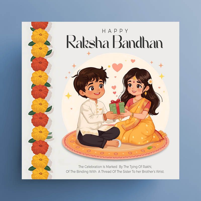 Cute Brother & Sister Raksha Bandhan Free PSD File